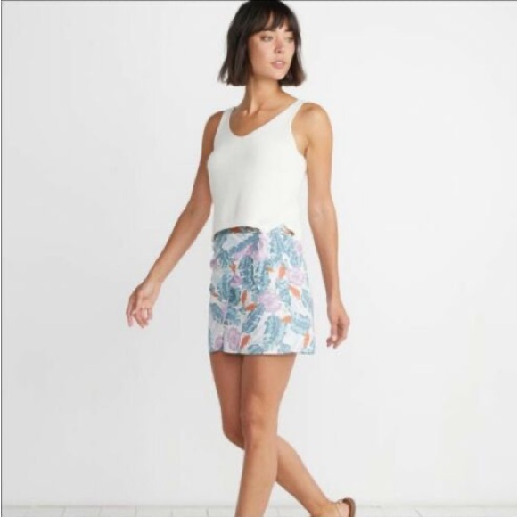 Marine Layer Mini Skirt Hawaiian Print - Picture 1 of 6